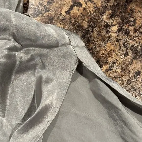 Victorias Secret Slip Dress Silk Cowl Y2K Minimalist Glam Gown Maxi Silver XS - Picture 6 of 7